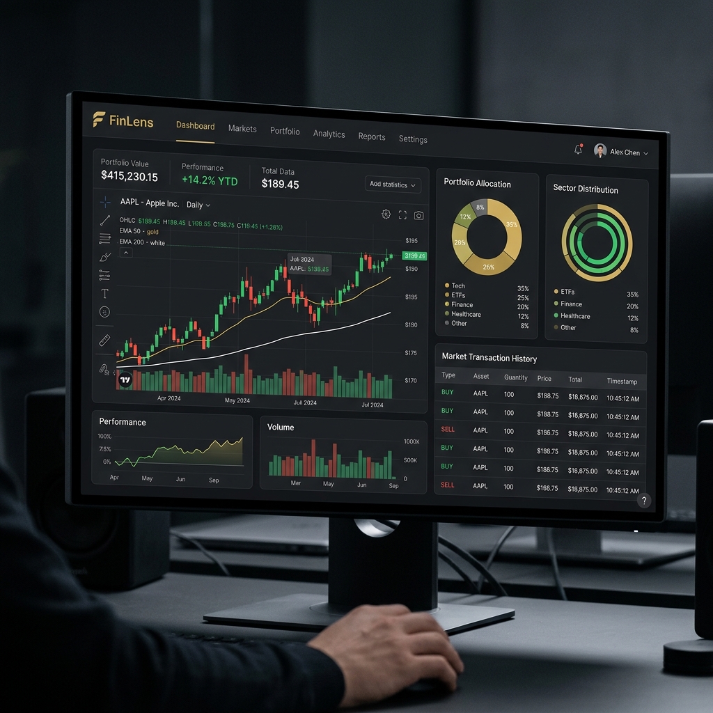 FinLens Dashboard Mockup